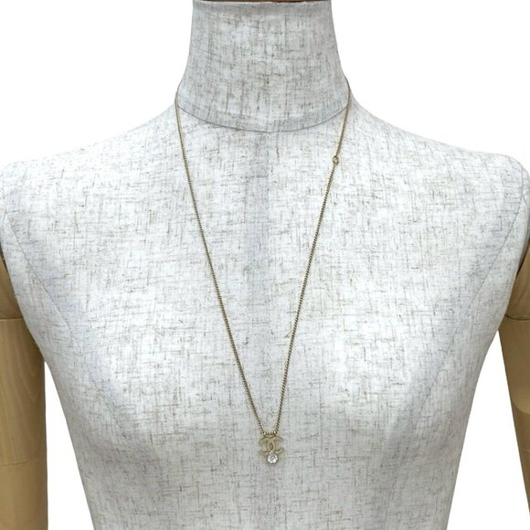 CHANEL Gold Logo Necklace